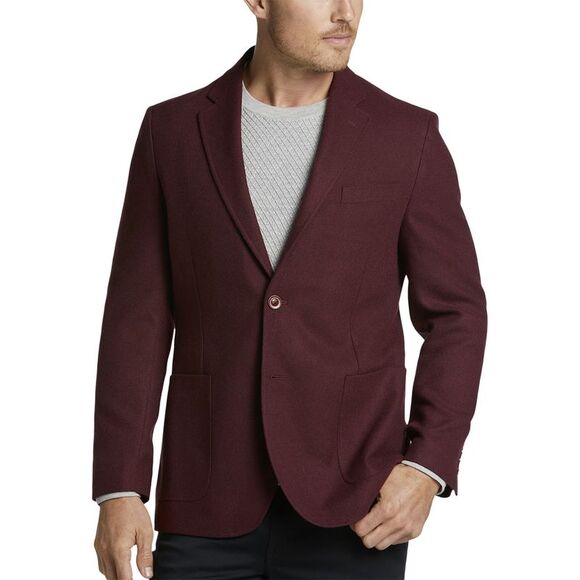 Vince Camuto Mens Slim Fit Twill Notch Lapel Sport Coat 50 Regular Wine NWT $295 - Picture 1 of 3